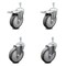 Service Caster 5 Inch Thermoplastic Rubber Swivel 3/8 Inch Stem Caster Total Lock Brake, 2PK SCC-TSTTL20S514-TPRB-381615-2-S-2 - alternate 1